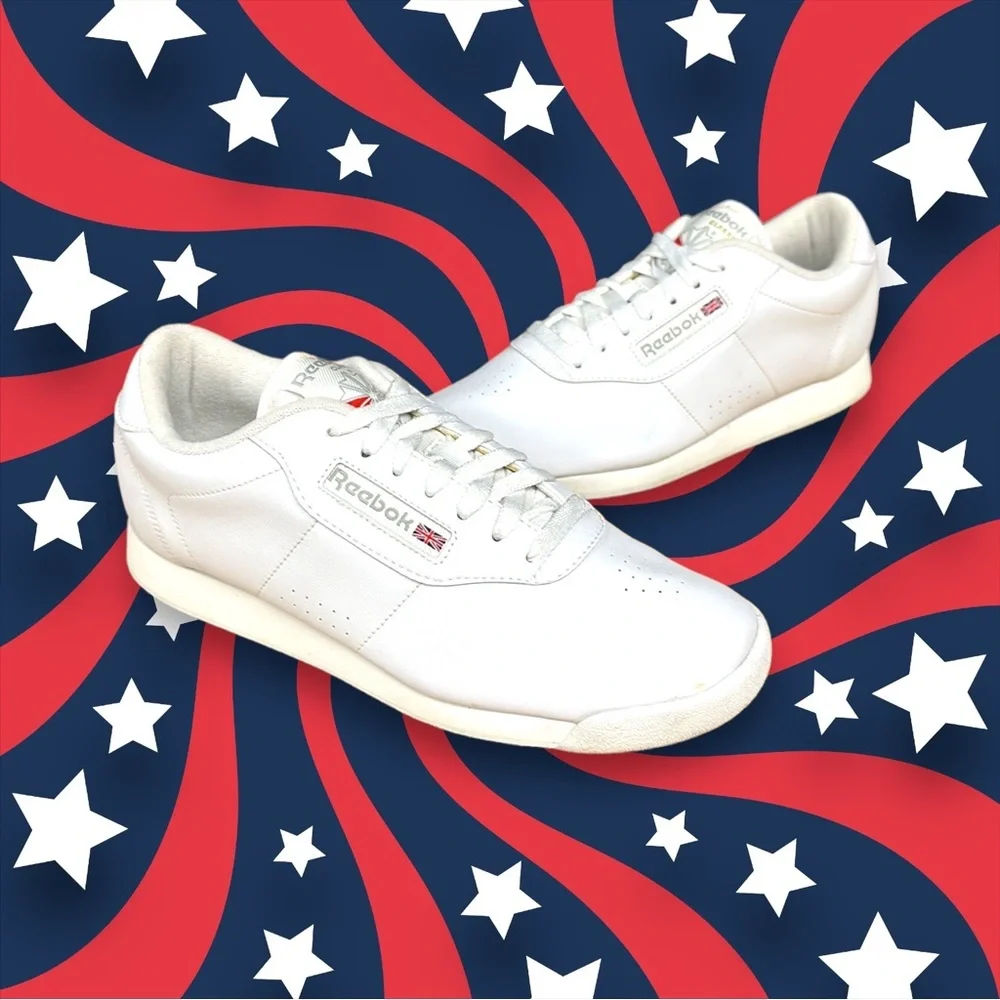 Reebok Classic Princess White Casual Walking Women’s Shoes 8.5 Wide D